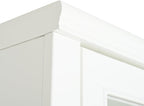 Havemies 75" Freestanding Pantry Cabinet with Glass Lattice Door, Large Farmhouse Kitchen Storage with Double-Action Hinges for Dry Food & Supplies, White