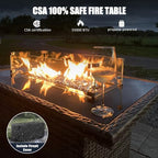 LayinSun 10 Pieces Outdoor Patio Furniture Set with Fire Pit Table, Rattan Wicker Sectional Swivel Rocker Chairs Sets with Ottomans, Swivel Glider Chairs and Coffee Table