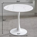 24" Round Tulip Dining Table, Mid-Century Modern Kitchen Table for 2-3 People, Small Space Bistro Table for Kitchen Living Room Balcony Office