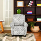 Madison Park Kirby Recliner Chair - Solid Wood, Plywood, Rolled Back Button Tufted Accent Armchair Modern Classic Style Family Room Sofa Furniture, Grey