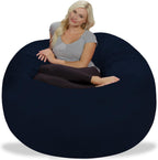 Chill Sack Bean Bag Chair: Giant 5' Memory Foam Furniture Bean Bag - Big Sofa with Soft Micro Fiber Cover - Midnight Blue