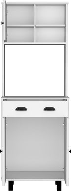 Waco 67" H Kitchen Pantry with Two Cabinets, Two Open Shelves, and One Drawer,White