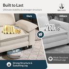 HERA'S HOUSE 3-Seat L Shaped Modular Cloud Couch Sectional Sofa Ottoman