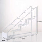 Stainless Steel Syrup Bottle Holder Wire Caddy 4 Compartments Bottle Organizer Storage for Syrup Dressing Storage Shelf-White