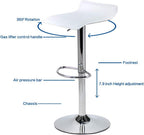 Set of 2 Barstool, Adjustable Swivel Bar Stools with PU Leather and Chrome Base, Gaslift Pub Counter Chairs, White | Swivel, PU Leather, Chrome Base, Gas Lift, Ideal for Kitchen, Home Bar, Pub, Kitchen Island