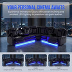 A Ainehome Power Furniture Reclining Sectional Sofa Set, Living Room Power Recliner Adjustable Sofa, Loveseat and Chair with USB Chargers/Storage Console for Living Room/Office(A-Black)