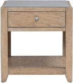 Pemberly Row 3-Piece Coffee Table Set, Rubberwood with Split Heart Cathedral White Oak Veneers, Nutmeg Finish, Includes Cocktail Table with Casters & 2 End Tables with Drawers, Tile Insert Tops for