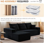 Sectional Couches for Living Room Cloud Couch Sofa with L-Shape Couch in a Box Upholstered Couchs Modern Modular Sectional Couch with Chaise(Black,3 Seater-Right-Facing Chaise-96)