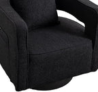 Swivel Accent Chair, Modern Swivel Barrel Chair for Living Room, 360 Degree Comfy Square Accent Chair with Open Back, Upholstered Armchair for Bedroom,Reading, Boucle, Black