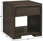 Pemberly Row 3-Piece Coffee & End Table Set, Walnut Finish, Oak Veneers and Solid Hardwood, Built-in Storage Drawers, Open Shelves, Contemporary Style Living Room Furniture
