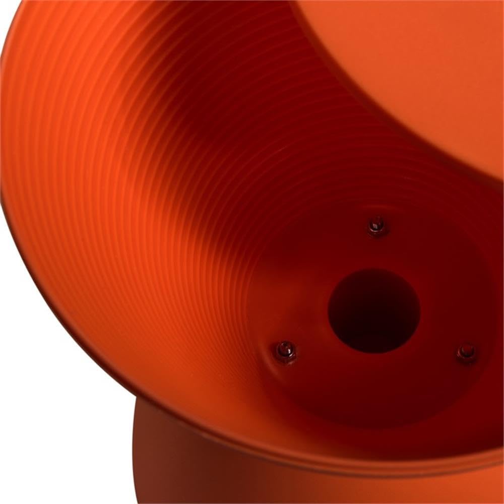 BOWERY HILL Contemporary Plastic Ribbed Round End Table, Hourglass Design with Hidden Storage, Durable UV-Protected Orange Finish, 16.75" H x 11.75" W, Indoor/Outdoor Use
