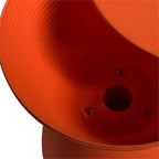 BOWERY HILL Contemporary Plastic Ribbed Round End Table, Hourglass Design with Hidden Storage, Durable UV-Protected Orange Finish, 16.75" H x 11.75" W, Indoor/Outdoor Use