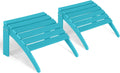 Adirondack Ottoman Set of 2, HDPE All Weather Patio Ottomans, Outdoor Footrest Adirondack Footrest Outdoor Patio Footstool for Porch, Pool, Lawn & Backyard, Turquoise