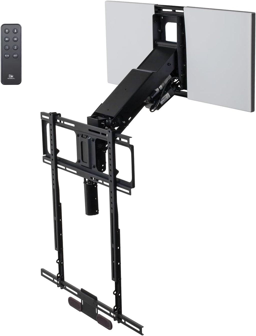 MantelMount MM815 Motorized Remote Control Pull Down TV Mount with Automated Swivel | Above Fireplace Mount for TVs 45"-90" Up to 115 lbs | RF Remote Control & Favorite Memory Positions