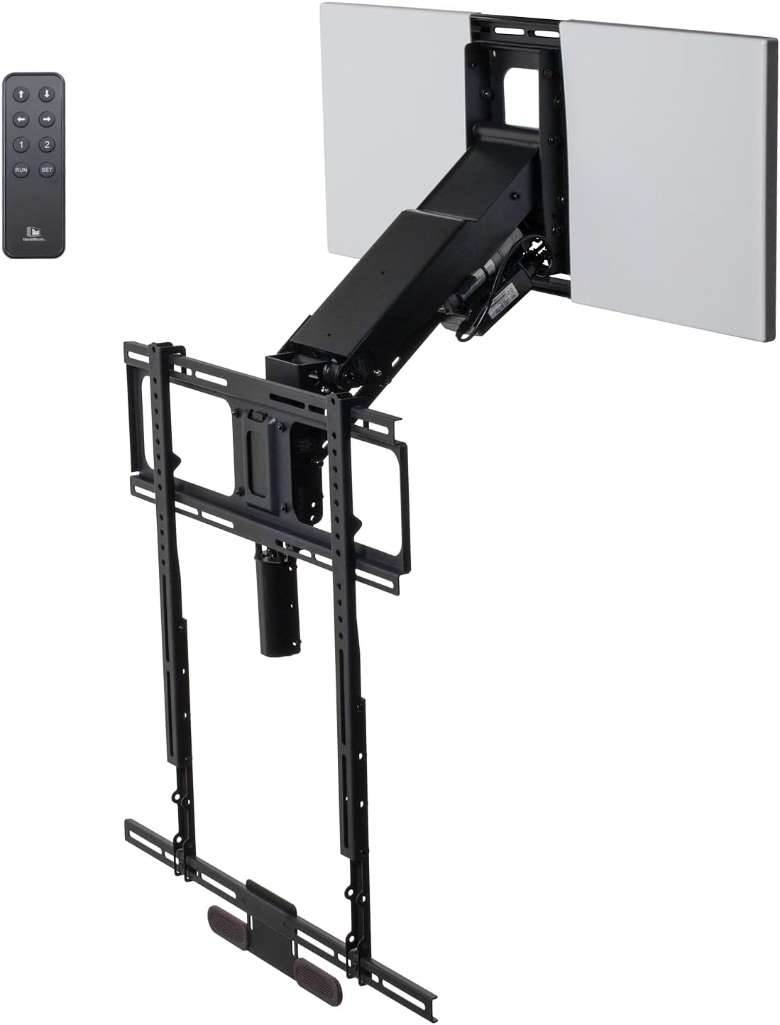 MantelMount MM815 Motorized Remote Control Pull Down TV Mount with Automated Swivel | Above Fireplace Mount for TVs 45"-90" Up to 115 lbs | RF Remote Control & Favorite Memory Positions