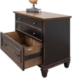 Martin Furniture Hartford Wood Lateral File with Locking Legal/Letter File Drawer Black
