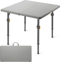 FanttikOutdoor Folding Card Table 34" Square, 2 Heights, Picnic Party Game | Fold-in-Half Utility Plastic Portable Table with Collapsible Legs & Carrying Handle, Heavy Duty, Zeta S4 Pro