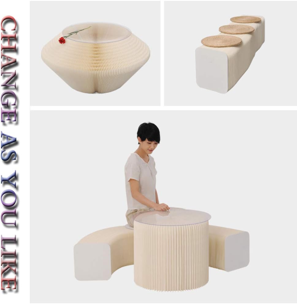 Accordion Paper Folding Sofa Chair,Versatile,Can Be Used As A Coffee Table,Shoe Change Stools and Benches,can Meet Your Various Needs,Brown