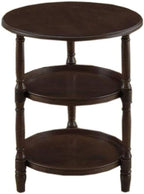 Telephone Table, Small Telephone Coffee Side Table,Living Room Sofa Side Table,Three Layers of Storage,Round Tray Side Table,No Assembly Required(Color:Black Walnut,Size: