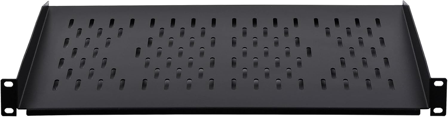 RackPath 1U Cantilever Universal Rack Shelf - 10in Deep – Rackmount Shelf for 19’’ AV/Network Equipment Racks – 55lbs Capacity - 2Pack