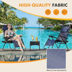 NEWBULIG Zero Gravity Chairs Set of 2, Lounge Chair Folding Portable Adjustable Camping Recliner with Adjustable Pollow, Mesh Back, Cup Holder Trays Lawn Patio Chair for Pool Beach