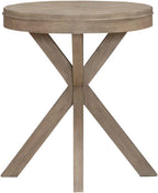 Liberty Furniture Brentwood Round End Table for Living Room - Sandstone Oak Wood