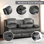 Betsy Furniture 3PC Faux Leather Reclining Couch Set, Living Room Furniture Set, Sofa, Loveseat, Glider, 8018 Multiple Colors (Gray, Sofa+Loveseat+Chair) | 8018