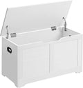 VASAGLE Storage Chest, 31.5 Inches Width Bench with 2 Safety Hinges | Farmhouse Style, for Entryway, Bedroom, Living Room, Cloud White, SOFIE Collection ULSB063T14
