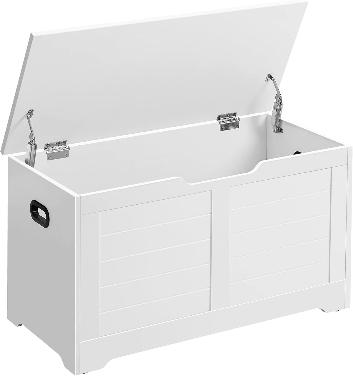 VASAGLE Storage Chest, 31.5 Inches Width Bench with 2 Safety Hinges | Farmhouse Style, for Entryway, Bedroom, Living Room, Cloud White, SOFIE Collection ULSB063T14