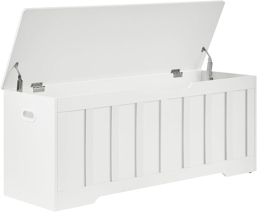 VANKILEY 47.2" Storage Chest Extra Large, Storage Bench.(White) | Wooden storage chest with 2 hinges,47.2"Lx15.7"Wx19.1"H.Storage bench for bedroom,living room,entryway and blanket storage