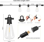Outdoor Patio String Lights, 240FT LED with 120+4 ST38 Vintage Edison Bulbs, Waterproof Connectable Hanging Lights for Outside Backyard Bistro Porch (120FTx2)