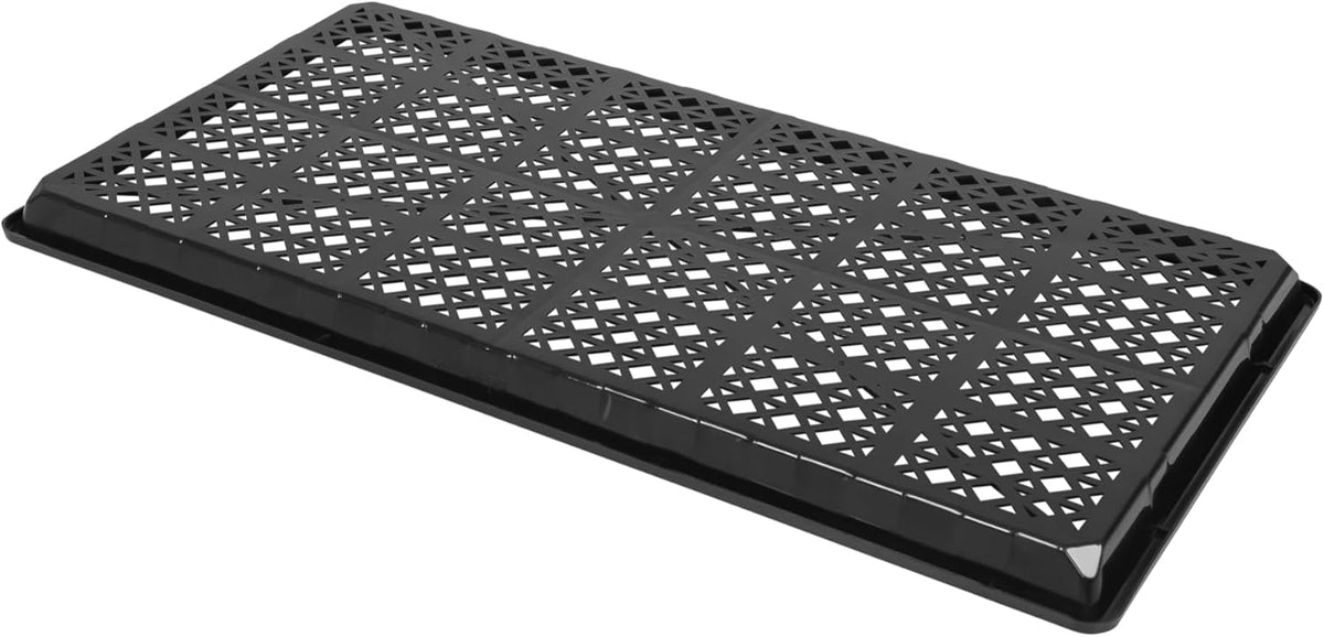 SUNPACK 10" x 20" Heavy Duty Mesh Plastic Seed Starting Tray, Black, 1" - Ensures Water Drainage and Aeration, Perfect for Greenhouses or Indoor Gardening