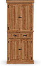 Homestyles Nantucket Natural Wood Pantry with Four Doors