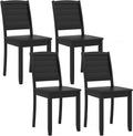 Giantex Wood Dining Chairs Set of 4, Modern Kitchen Chair w/Rubber Wood Legs, Curved Backrest, Farmhouse Diner Chair, Wooden Armless Side Chairs for Home Dining, Restaurant, Load 400 LBS, Black
