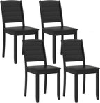 Giantex Wood Dining Chairs Set of 4, Modern Kitchen Chair w/Rubber Wood Legs, Curved Backrest, Farmhouse Diner Chair, Wooden Armless Side Chairs for Home Dining, Restaurant, Load 400 LBS, Black
