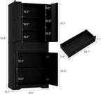 Garvee 71" Kitchen Pantry Cabinet, Barn Door Freestanding Cupboard with Drawer, Sliding Storage Rack, and 6 Hanging Shelves for Kitchen, Dining Room, Living Room Bedroom