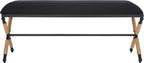 SAFAVIEH Couture Collection Carmelo Coastal Black Linen Hemp Wrapped Bench