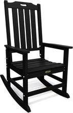 THOEOE Outdoor Rocking Chairs, Oversized Patio Rocking Chair | HDPE Outdoor Rockers for Front Porch, Patio, Backyard, Balcony and Garden. All-Weather High Back Design, Black