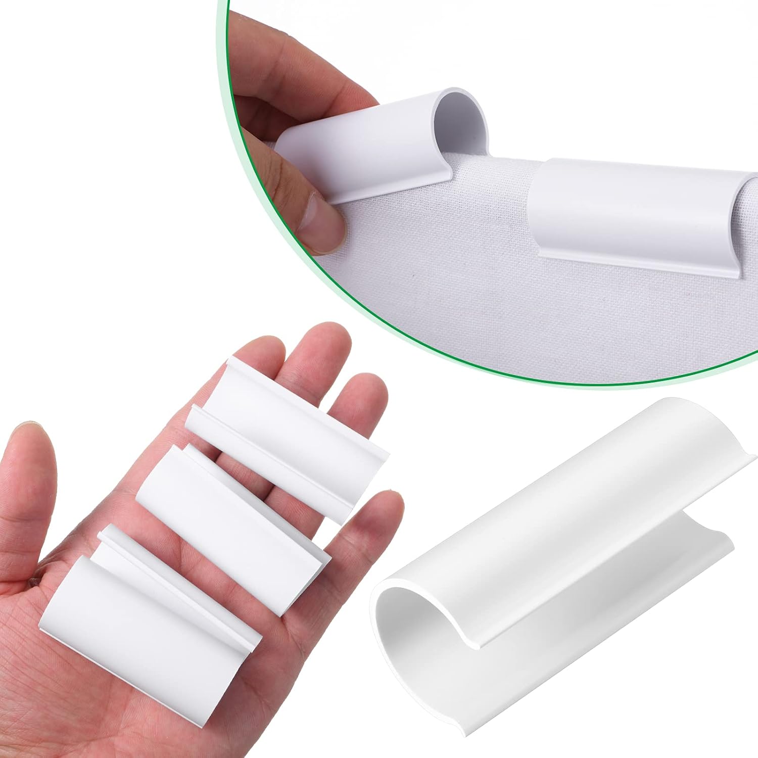 Jetec 16 Pcs PVC Pipe Clamps Greenhouses Strap Clips 2.4 Inches Long Summer PVC Water Pipe Clamps Strap Clips for Woodworking(for 1 Inch PVC Pipe,White)