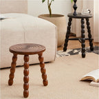 Solid Wood Side Table, Modern Round End Table, Simple Bedside Table, Bed Side Tables, Coffee Table, Sofa Table, Accent Table for Living Room, Bedroom(Brown)
