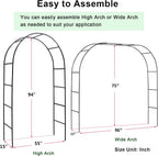 Metal Pergola Arbor, Outdoor Flower Garden Arch Trellis, Steel Garden Arbor for Climbing Plants, Wedding Decoration, 7'8" H x 4'5" W