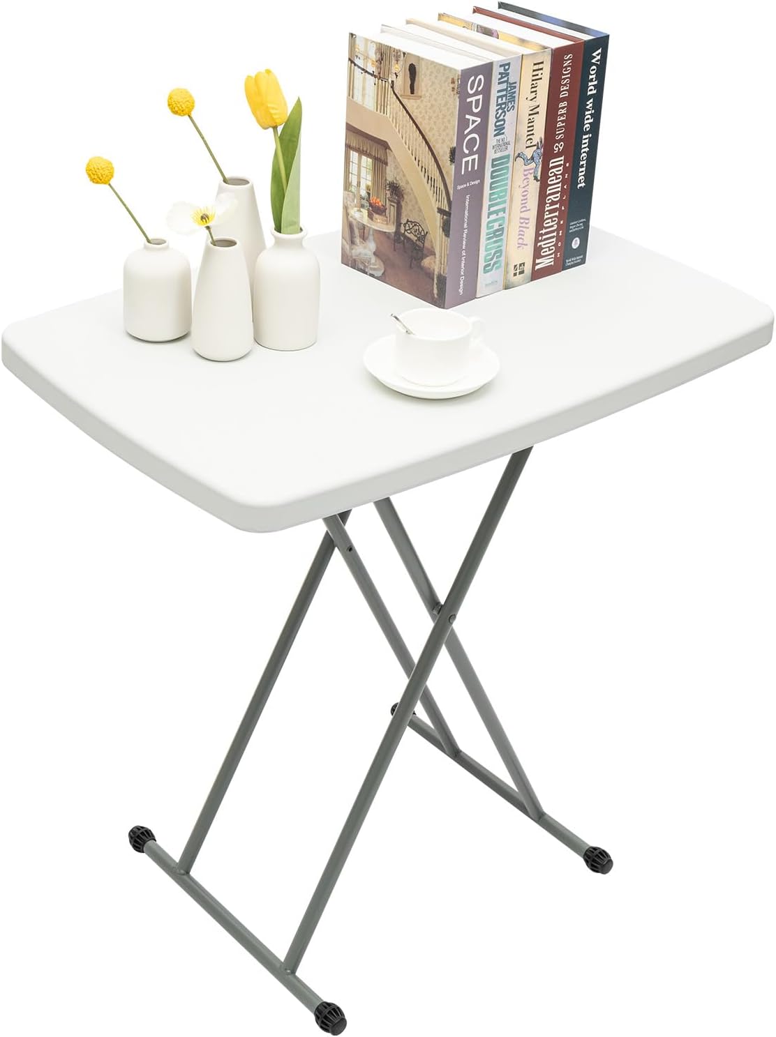 Adjustable Height Folding Table, Portable Lift-Up Desk for Home, Office & Outdoor Camping, Space-Saving Foldable Design with Enhanced Stability