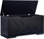 39.3” Storage Bench, Extra Large Entryway Bench with Storage,Storage Chest with 2 Safety Hinges,Blanket Storage,Shoe Storage Chest for Bedroom,Living Room,Easy Assembly.-Ink Black