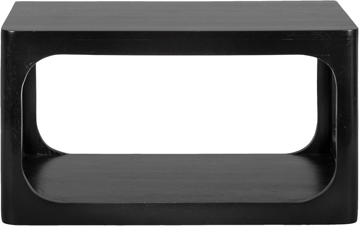 Kate and Laurel Dahl Modern Wood Floating Side Table, 18 x 10 x 10, Black, Contemporary Wooden Floating Nightstand for Use as Living Room End Table or Over-the-Toilet Storage Shelf