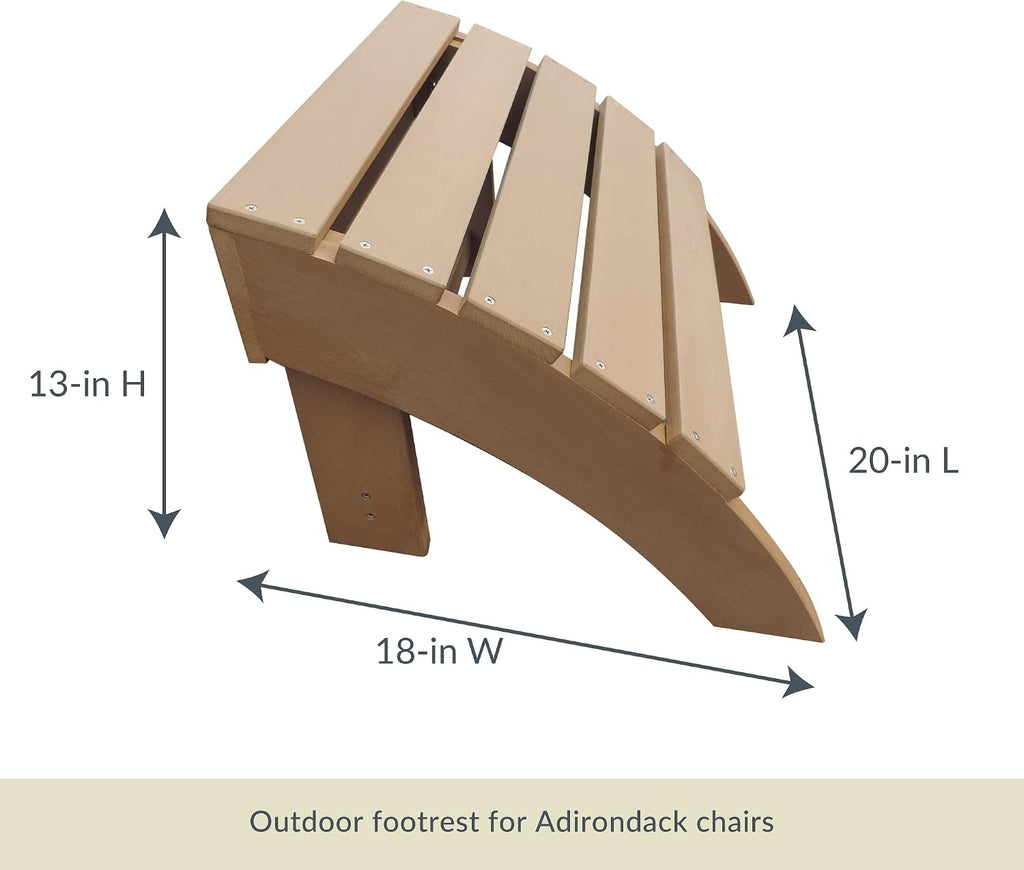 Island Retreat Ez-Care Tek-Wood™ Adirondack Ottoman - Teak