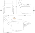 CHITA Power Swivel Glider Recliner Chair with Power Headrest, Light Grey