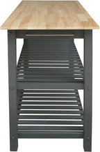 Casual Home Kitchen Island with Solid American Hardwood Top, Slate Gray, 40" W (373-932)