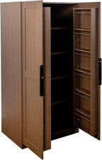 KEIKI 63" Tall Kitchen Pantry Storage Cabinet with Door-Side Rack & Shelves, Freestanding Wood Hutch Food Pantries Cupboard for Coffee Bar, Dining Room
