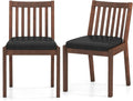 Giantex Wooden Dining Chairs Set of 2, PU Leather Upholstered Kitchen Chairs w/Rubber Wood Frame, Padded Seat, Slatted Backrest, Farmhouse Dining Side Chairs for Dining Room, Living Room