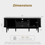 MAISONARIA Living Room Table Sets of 4, Sliding Doors End Table & TV Stand, Wood Coffee Table with Storage, Fluted TV Stand for Bedroom, Living Room (Black)